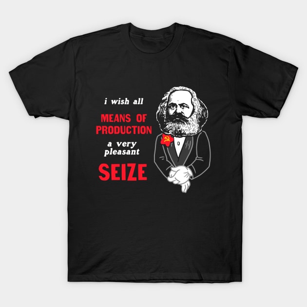 I Wish All Means Of Production A Very Pleasant Seize T-Shirt by dumbshirts